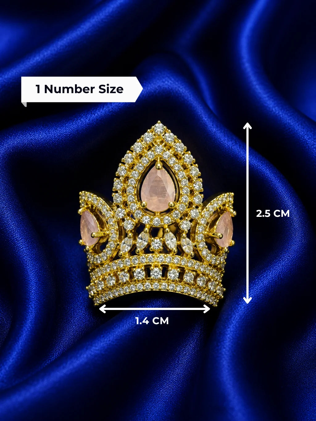 Manarani AD Mukut for Laddu Gopal with sparkling American diamond design