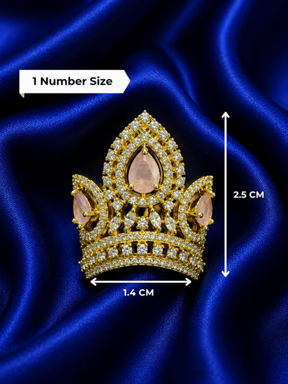 Manarani AD Mukut for Laddu Gopal with sparkling American diamond design