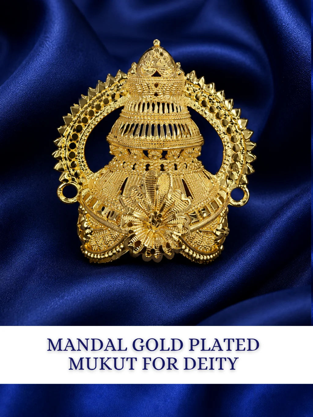 Mandal Gold Plated Mukut with circular design for deity shringar