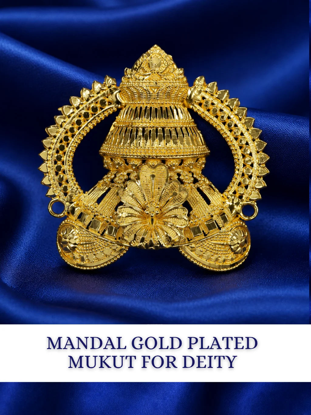 Mandal Gold Plated Mukut with circular design for deity shringar