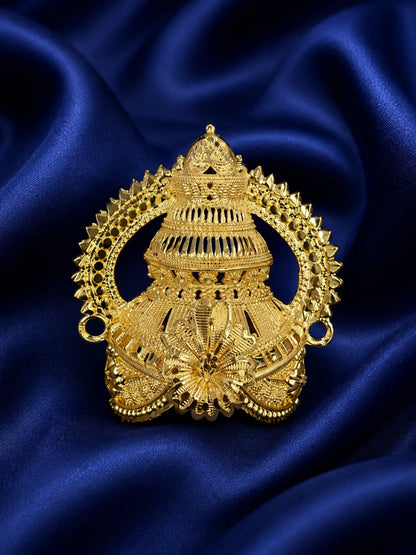 Mandal Gold Plated Mukut with circular design for deity shringar