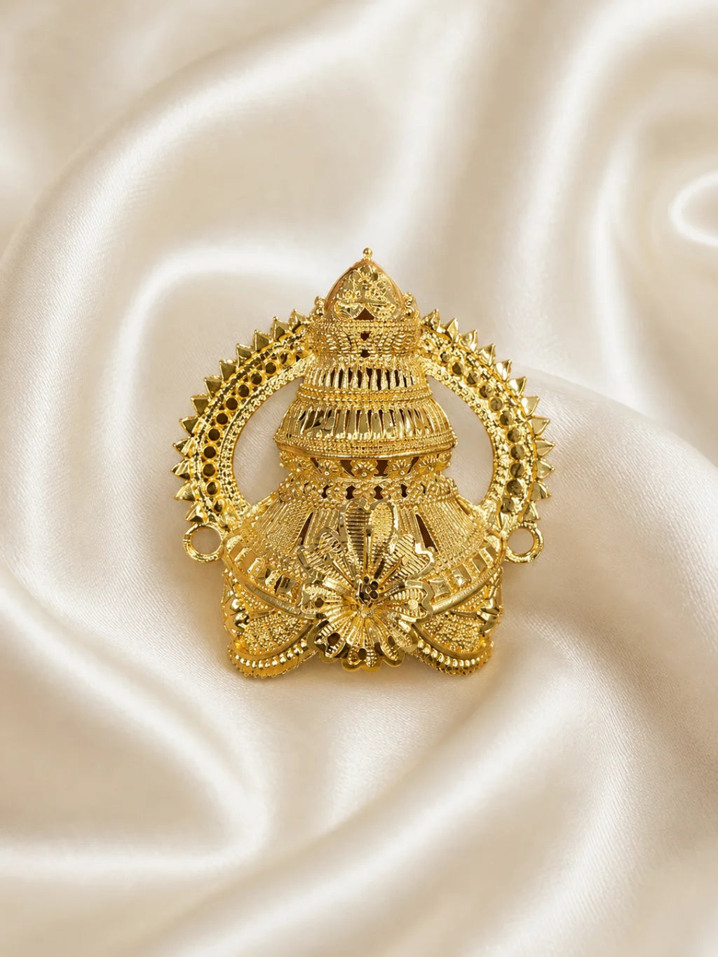 Mandal Gold Plated Mukut with circular design for deity shringar