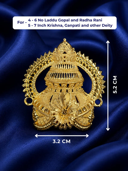 Mandal Gold Plated Mukut with circular design for deity shringar