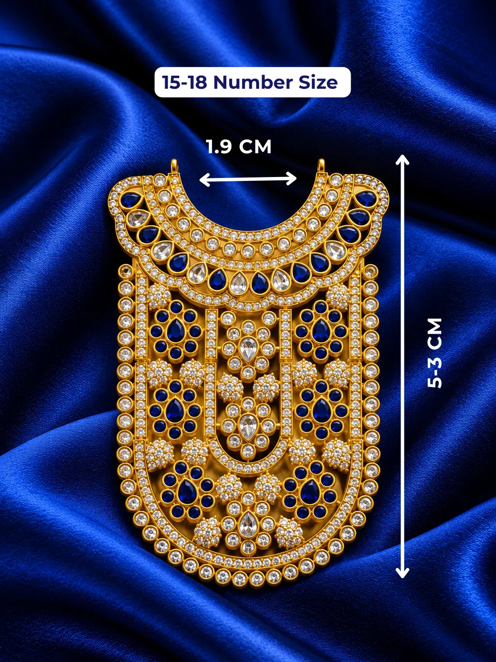 Manikya Rajshree AD Necklace for Deity with ruby-inspired accents and sparkling American Diamond detailing
