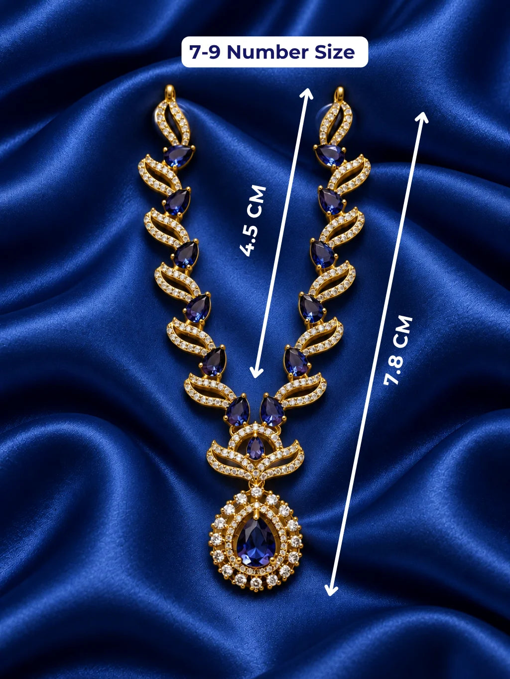 Manikya Tarang AD Necklace for Deity with ruby-inspired accents, flowing wave-style design and sparkling American Diamond detailing
