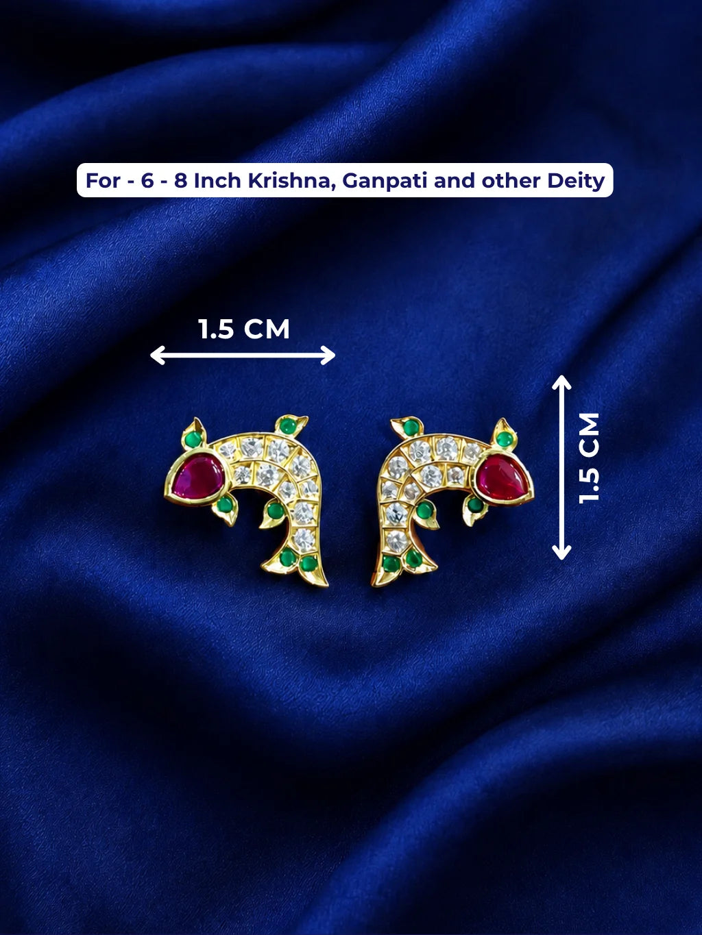 Matsyakrit Milma AD Kundal, featuring a graceful fish-inspired design and sparkling stones for beautiful festive shringar.