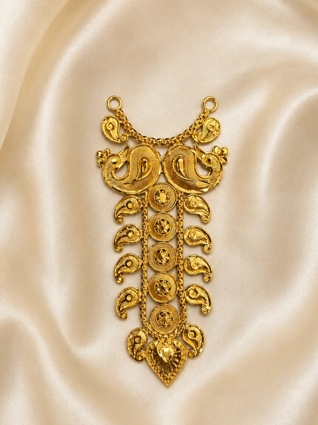Mayur Angan Gold Plated peacock-inspired Haar for deity shringar