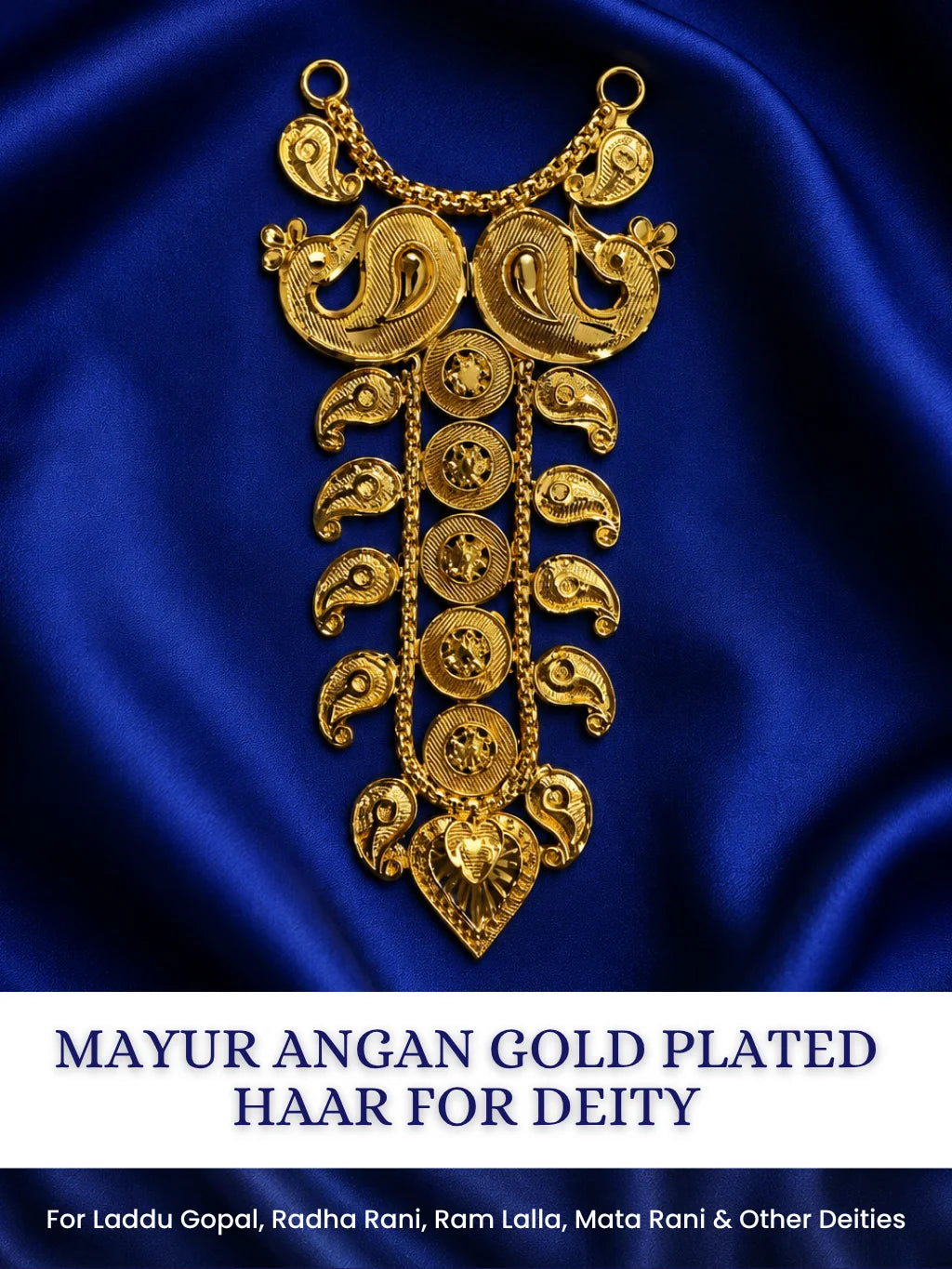 Mayur Angan Gold Plated peacock-inspired Haar for deity shringar