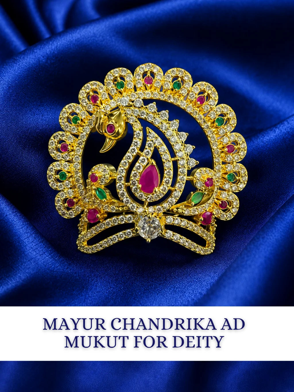 Mayur Chandrika peacock-inspired AD Mukut for deity shringar