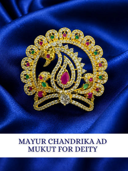 Mayur Chandrika peacock-inspired AD Mukut for deity shringar