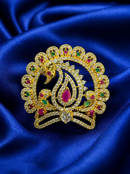 Mayur Chandrika peacock-inspired AD Mukut for deity shringar