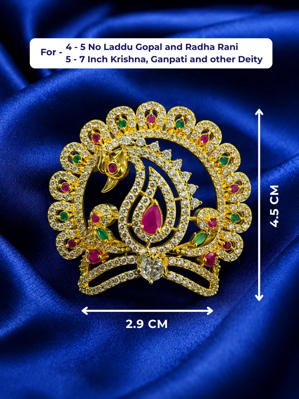 Mayur Chandrika peacock-inspired AD Mukut for deity shringar
