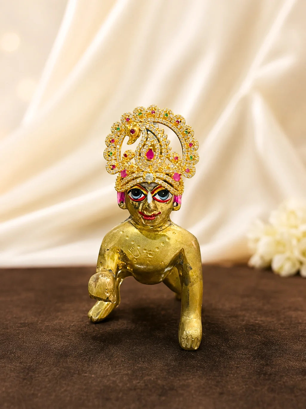 Mayur Chandrika peacock-inspired AD Mukut for deity shringar