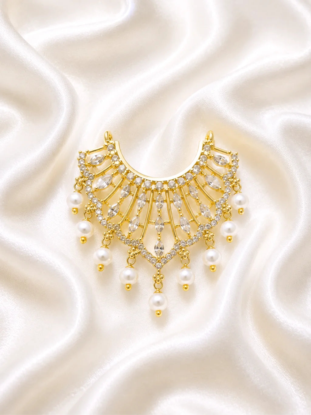 Premium Mayur Pankh Style Spoke Hasli Choker with Drop Accents for Deities
