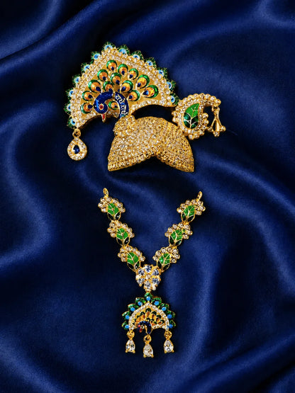 Mayur Madhuri Jewellery Set, featuring an elegant peacock-inspired design for graceful everyday and festive shringar.