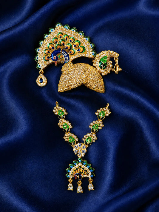 Mayur Madhuri Jewellery Set, featuring an elegant peacock-inspired design for graceful everyday and festive shringar.