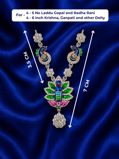 Mayurika AD Necklace with sparkling stones for deity shringar