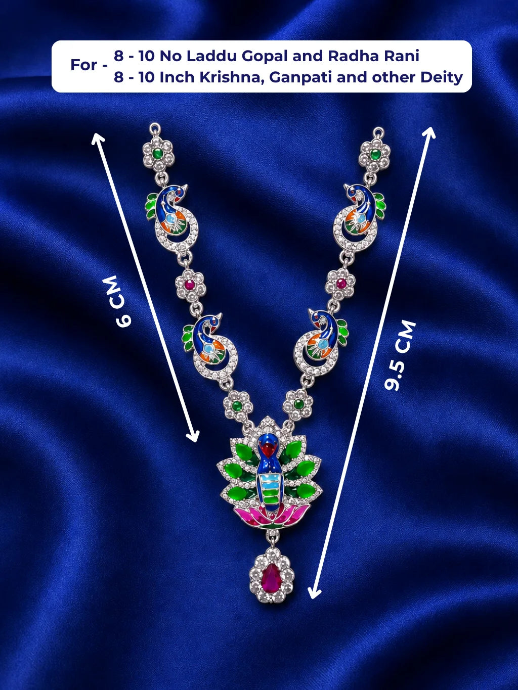Mayurika AD Necklace with sparkling stones for deity shringar