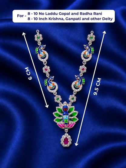 Mayurika AD Necklace with sparkling stones for deity shringar
