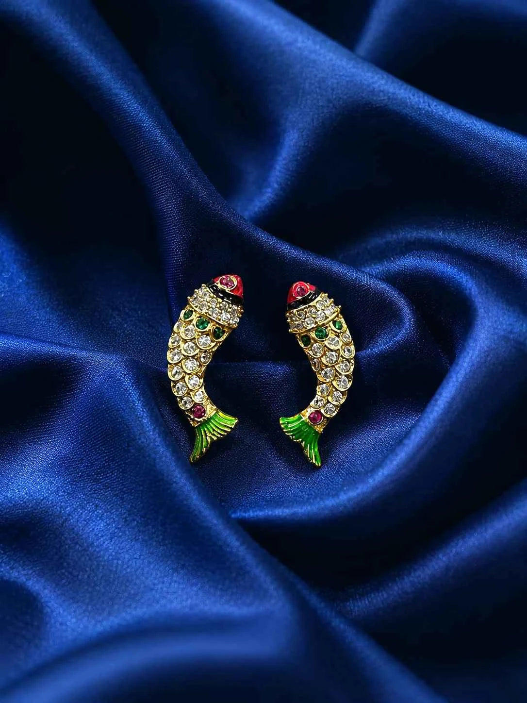 Teardrop Gold Polish Jhumki for Ladoo Gopal