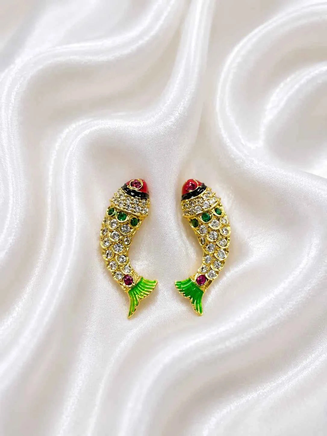 Teardrop Gold Polish Jhumki for Ladoo Gopal
