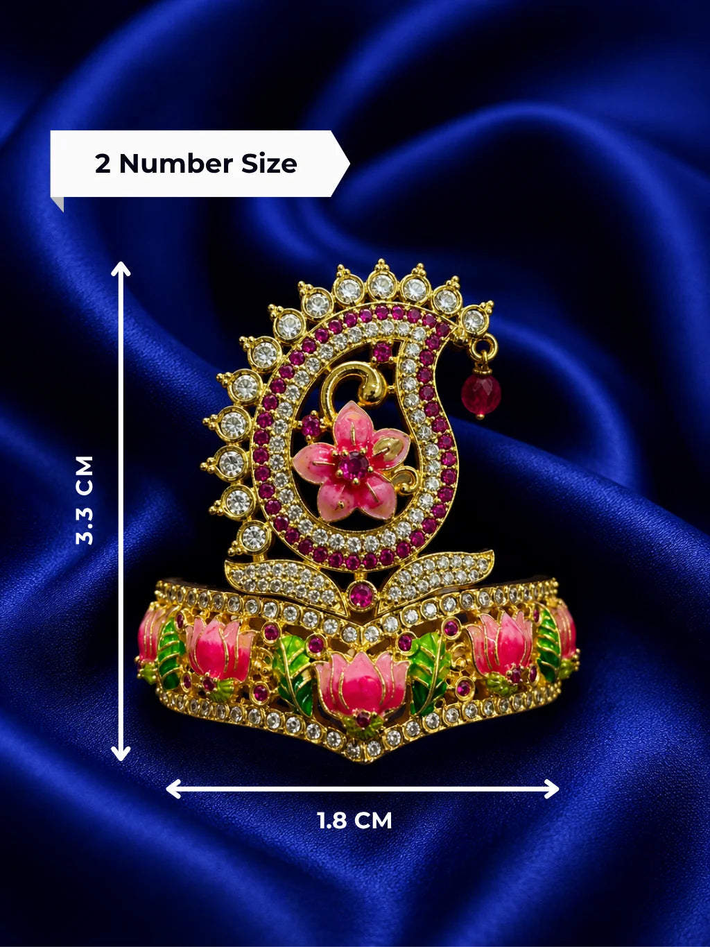 Meenakari Kalka Shringar Mukut for Deity