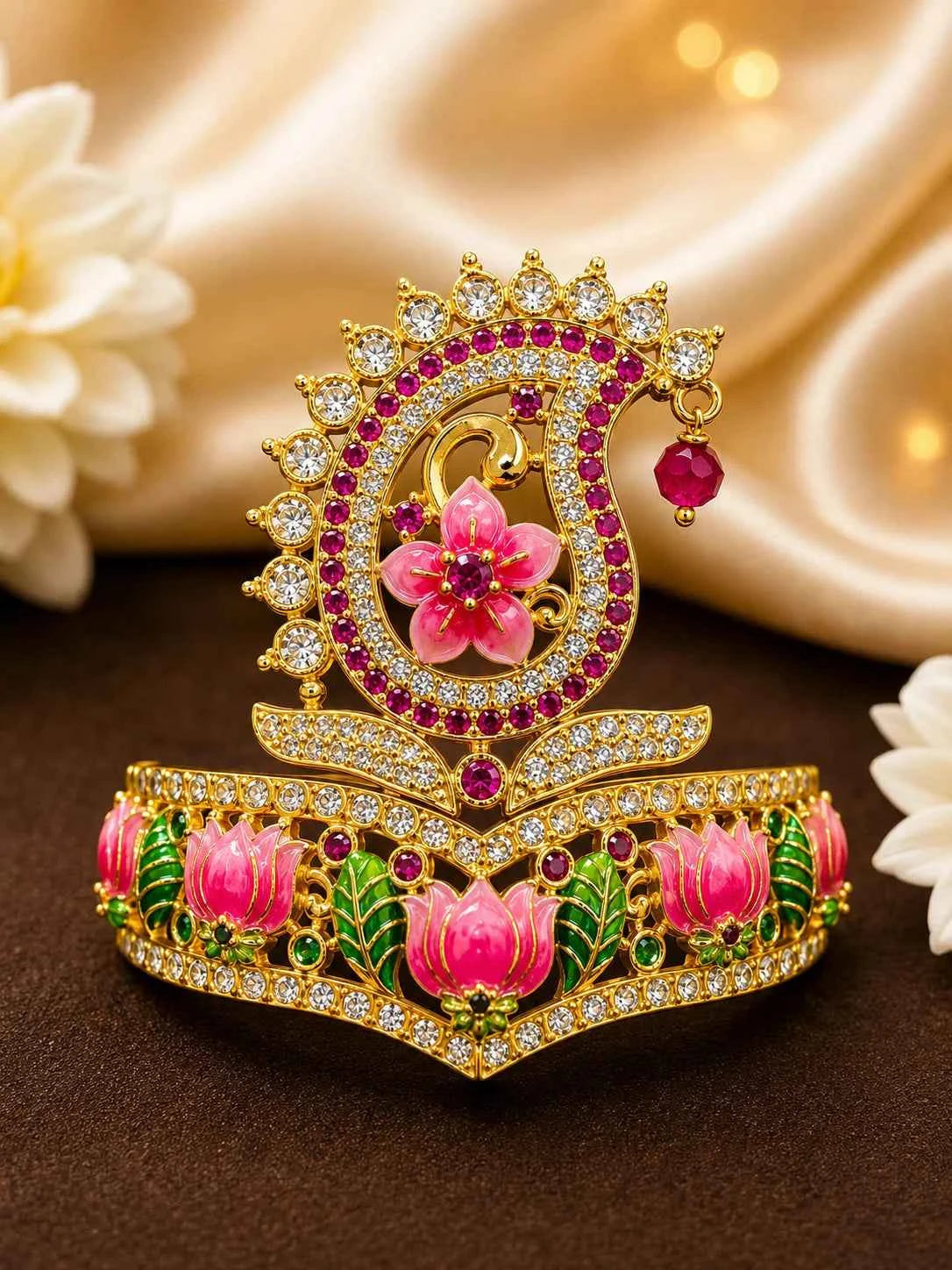Meenakari Kalka Shringar Mukut for Deity
