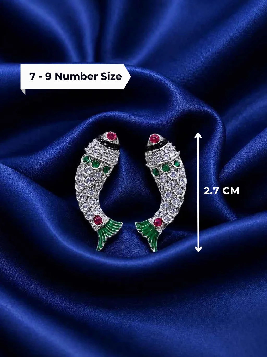 Meenakari Fish Shape Earrings for Kanha Ji