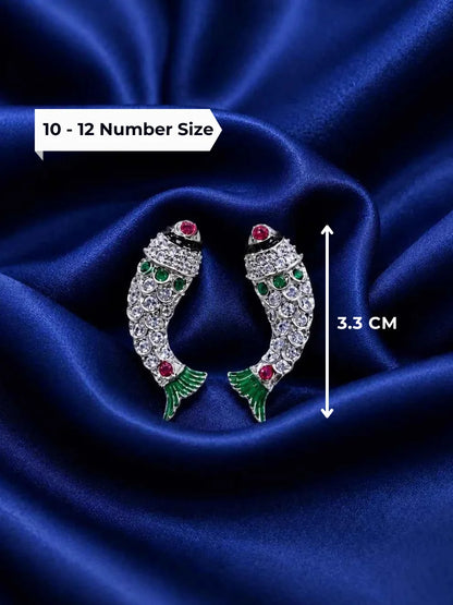 Meenakari Fish Shape Earrings for Kanha Ji
