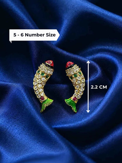 Meenakari Fish Shape Earrings for Kanha Ji
