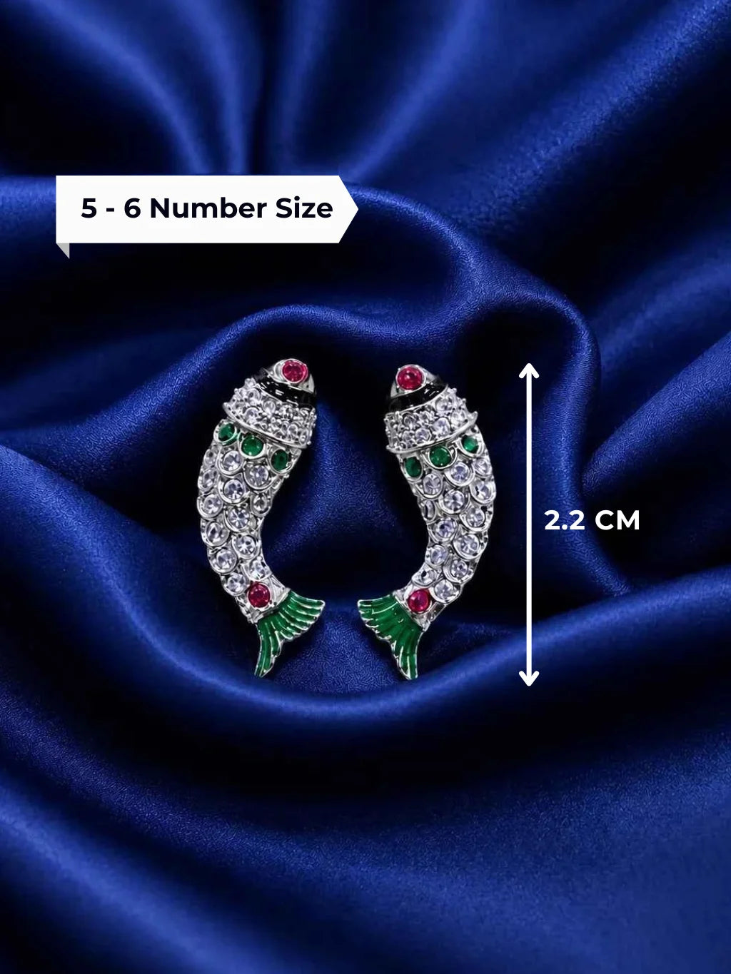 Meenakari Fish Shape Earrings for Kanha Ji
