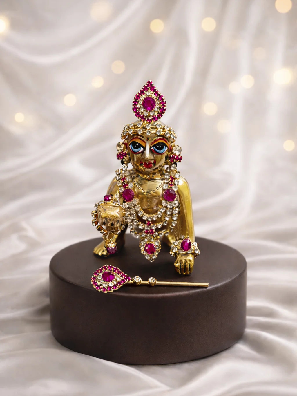 Megenta Mukut Mala Set for Laddu Gopal