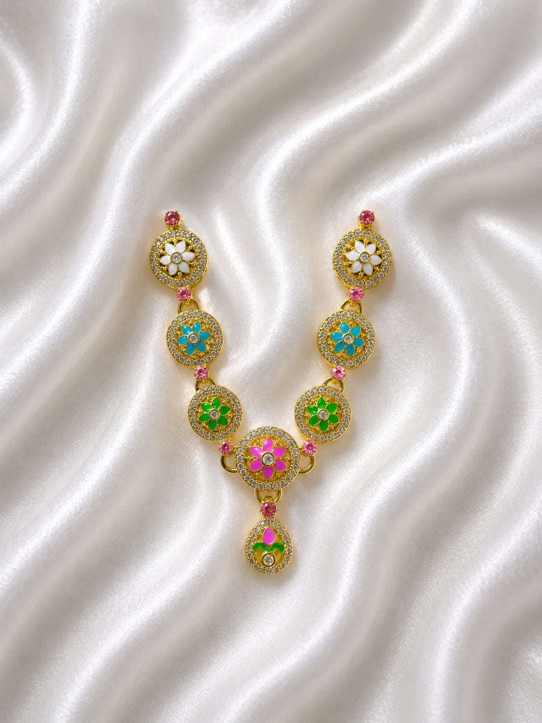 Floral Minakari Necklace for Deity