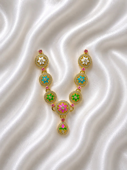 Floral Minakari Necklace for Deity