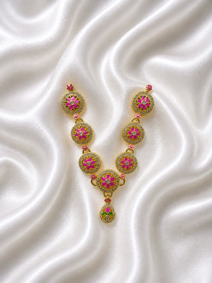 Floral Minakari Necklace for Deity