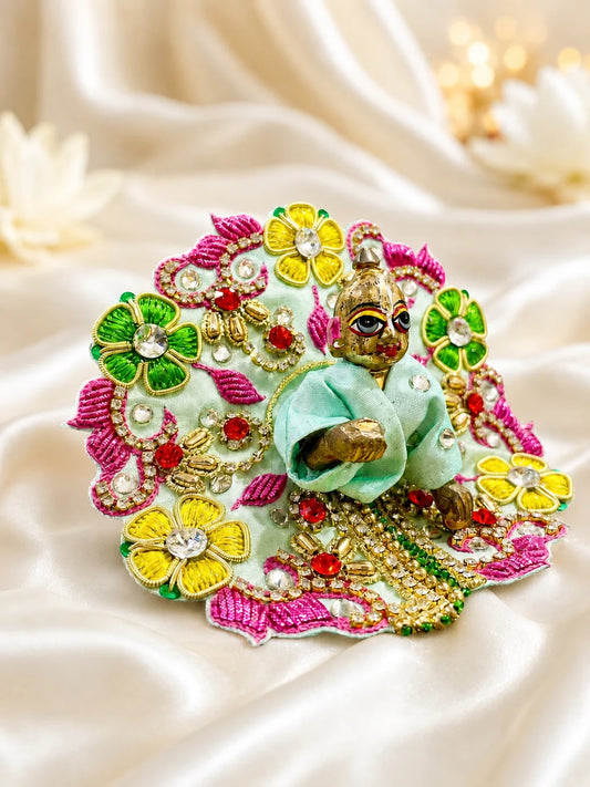 Mint Blossom Poshak for Laddu Gopal deity shringar