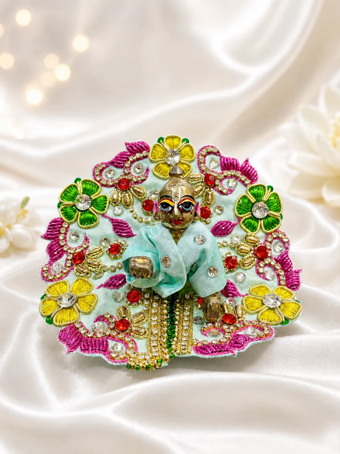 Mint Blossom Poshak for Laddu Gopal deity shringar