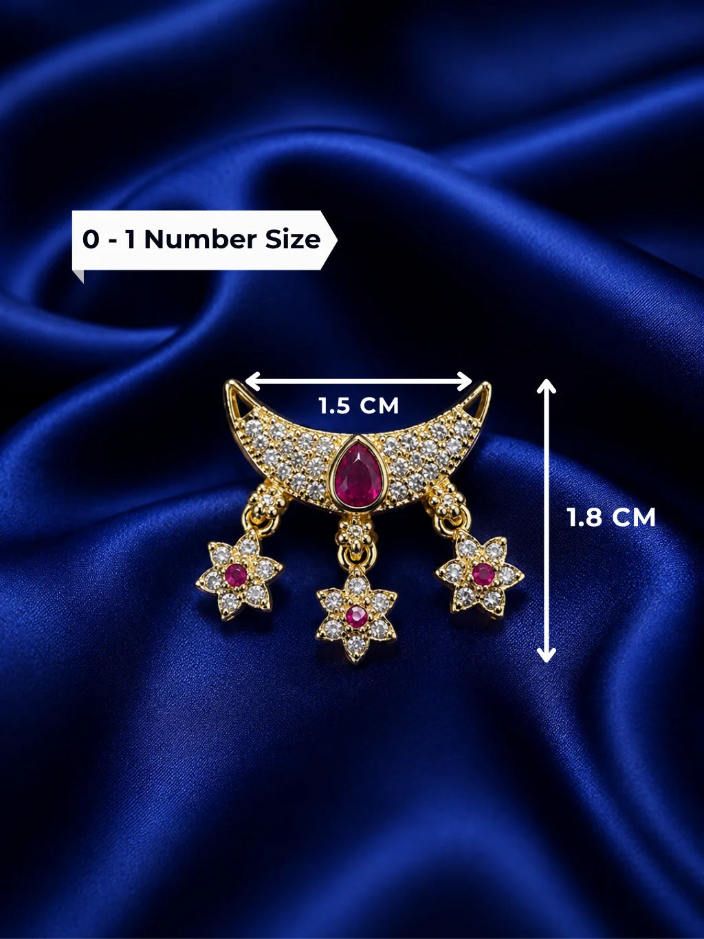 Moon-shaped AD choker combo for Laddu Gopal with sparkling American diamond crescent design