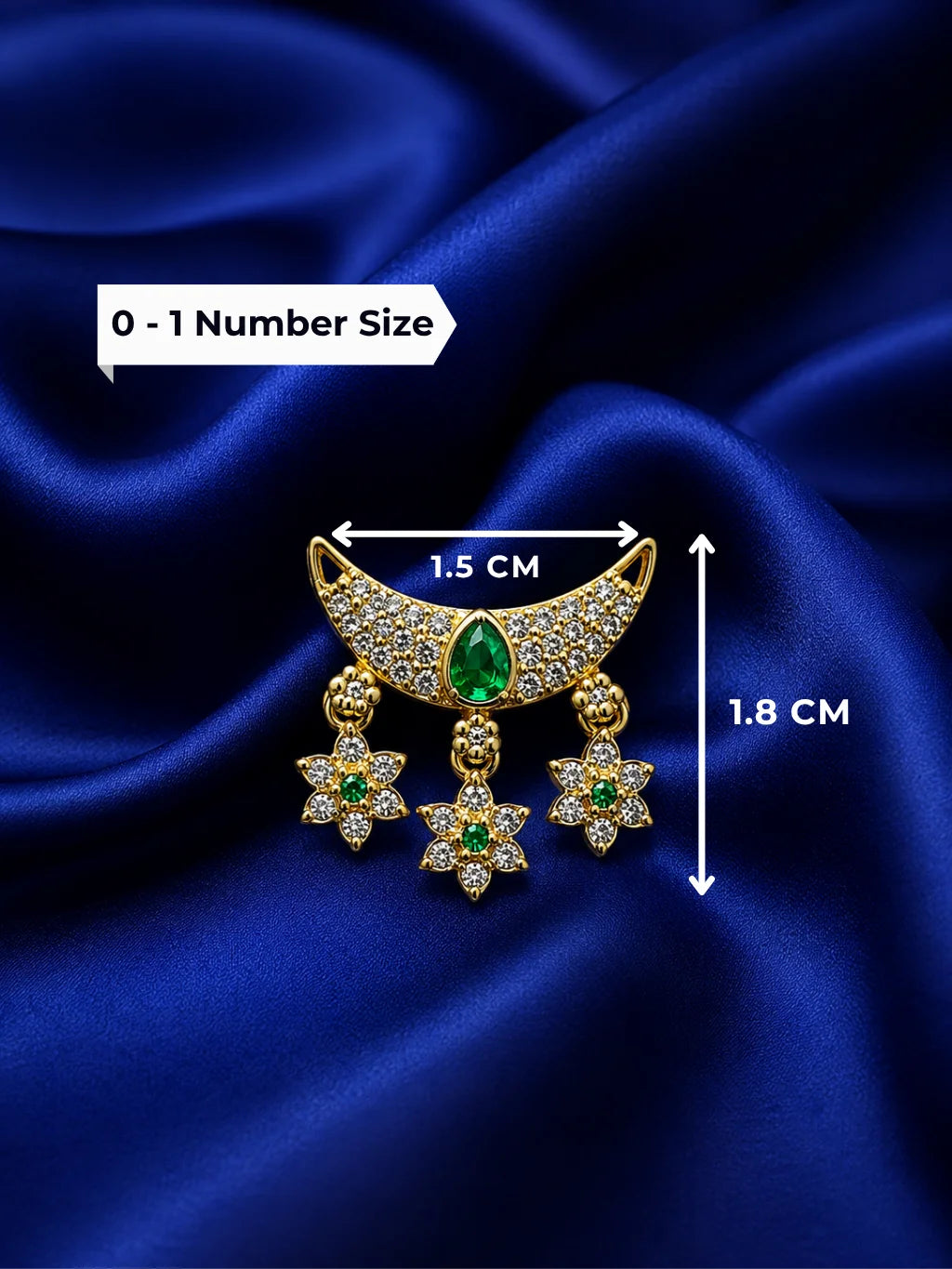 Moon-shaped AD choker combo for Laddu Gopal with sparkling American diamond crescent design