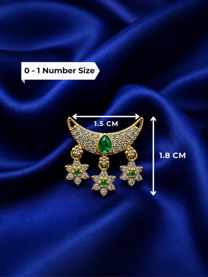 Moon-shaped AD choker combo for Laddu Gopal with sparkling American diamond crescent design