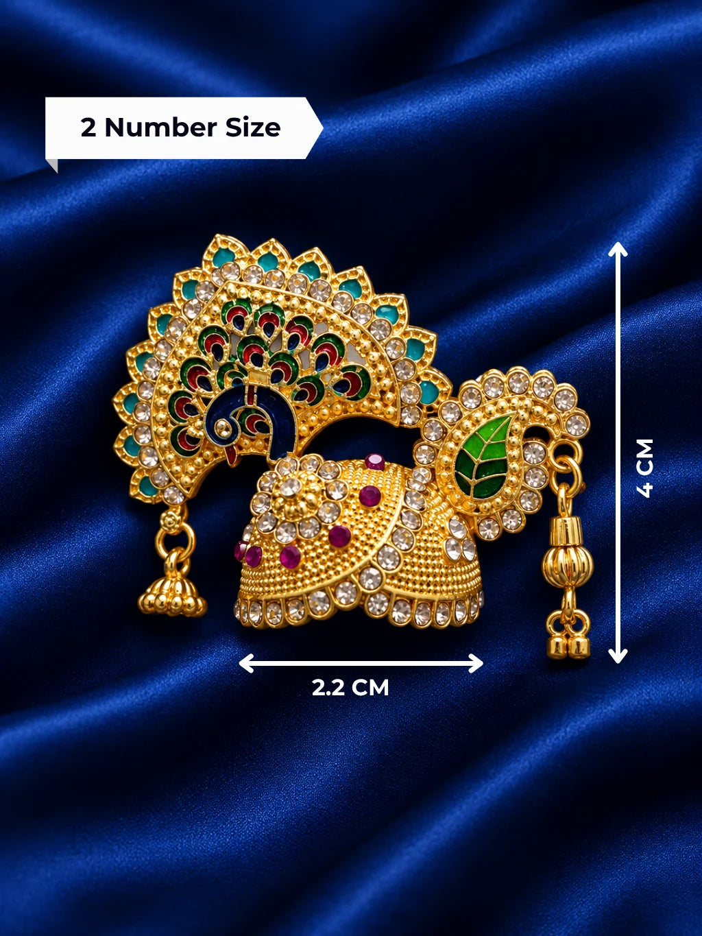 Mor Mohini Gold Plated Mukut for Deity