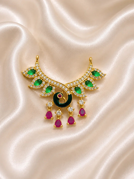 Morika AD Choker for Laddu Gopal with sparkling American diamond stones and elegant peacock-inspired design