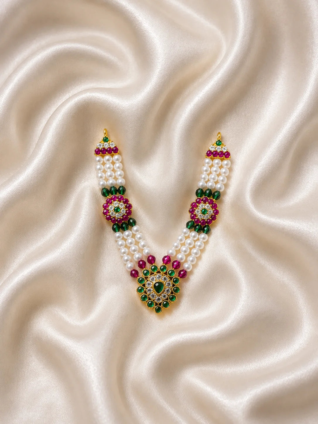 Muktika Pearl AD Necklace for Deity – Divine Pearl Collection
