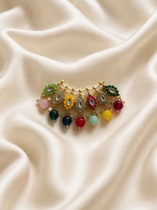 Multi Color Classic Pearl Kundan Mala