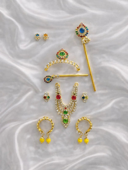 Multi Color Mukut Mala Set for Laddu Gopal