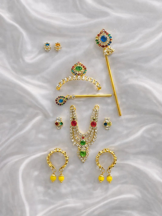 Multi Color Mukut Mala Set for Laddu Gopal