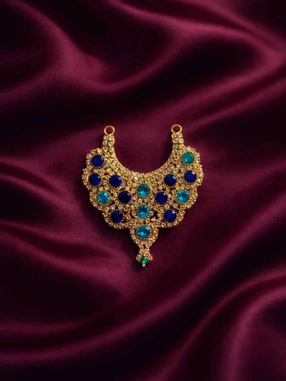 Multicolor Stone Jerken Necklace for Deity