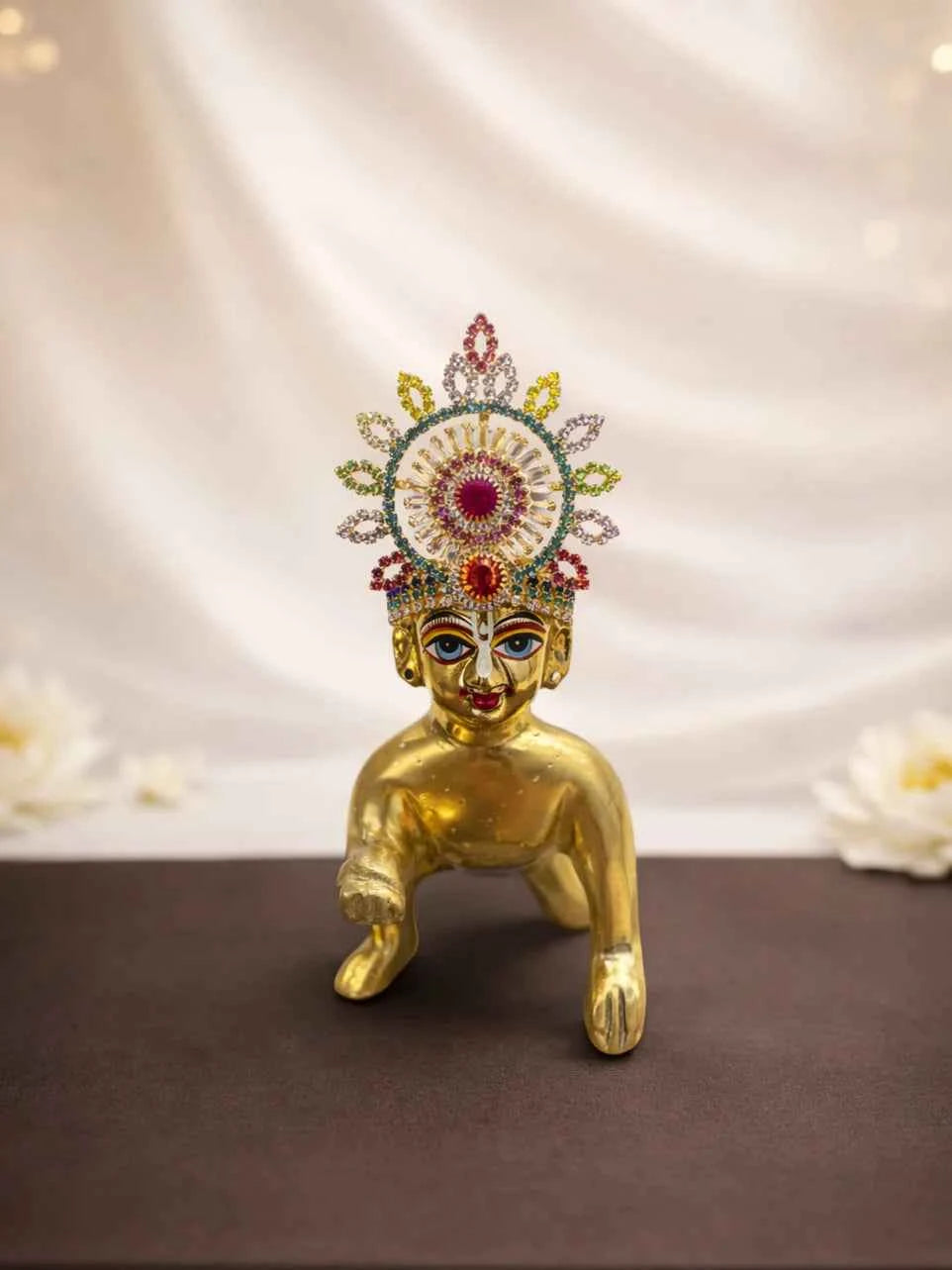 Multicolor Sunburst Mukut for Deity