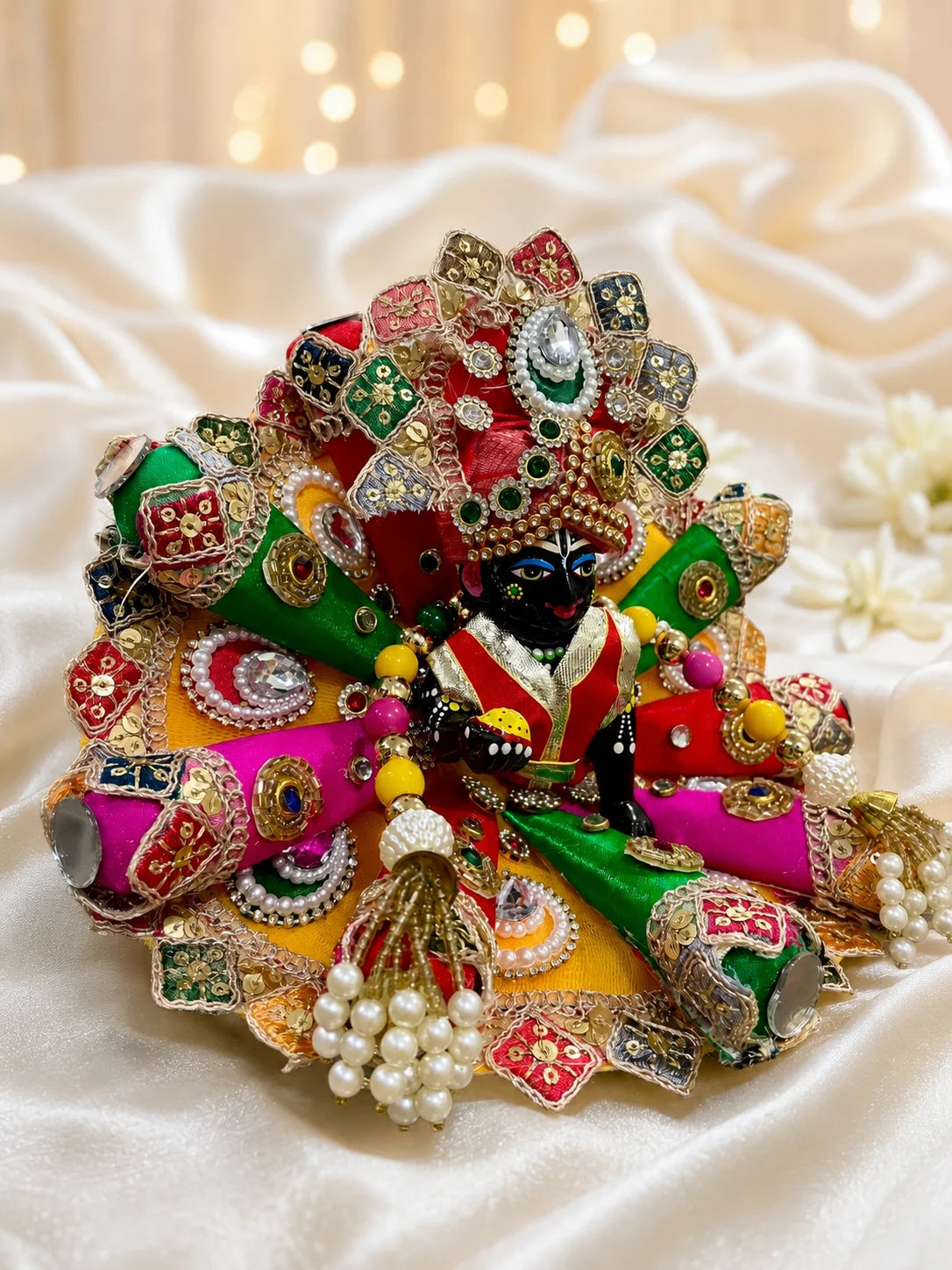 Multicolor Cone Poshak for Laddu Gopal
