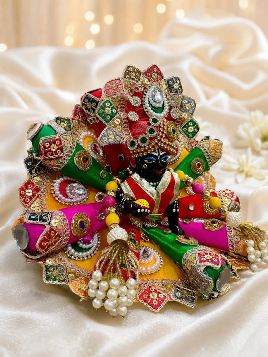 Multicolor Cone Poshak for Laddu Gopal